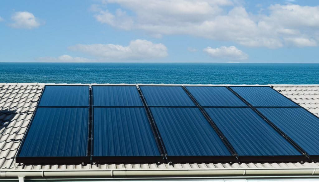 Solarthermie-Anlage auf einem Hausdach